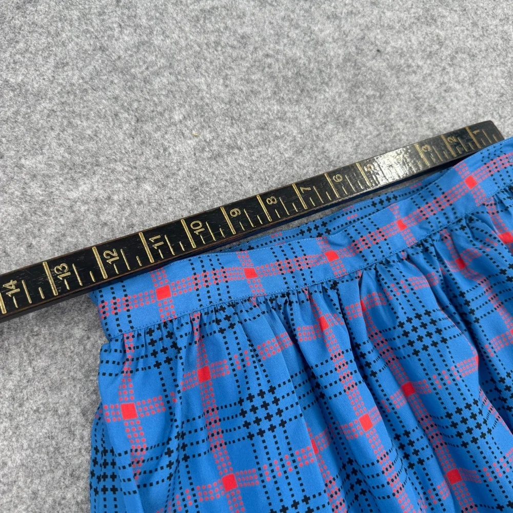 Vintage Suzanne by Thomson Blue Plaid Pleated Midi Skirt Size 8 NWT Retro